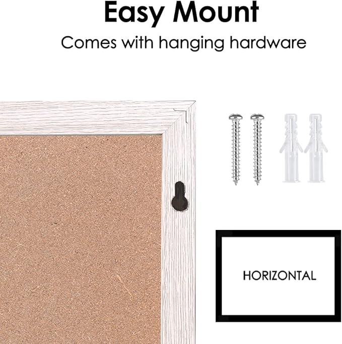 Dry Erase Calendar Whiteboard for Wall, Combination Magnetic Dry Erase White Board & Bulletin Board, 23.6" x 31.5" Wood Framed Calendar/Cork Combo Board(WH-6080)