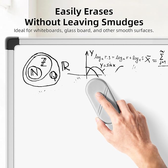 Dry Erase Eraser, Magnetic White Board Erasers - 2 Pack,Glass Board Glass Whiteboard Eraser for Office and School Supplies (Gray)