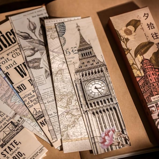 Generic 30PCS Vintage Aesthetic Bookmarks for Reading Women, Retro Natural Butterfly Flower Boxed Cardboard Paper Bookmarks Gifts for Book Lovers (B - 30 PCS)
