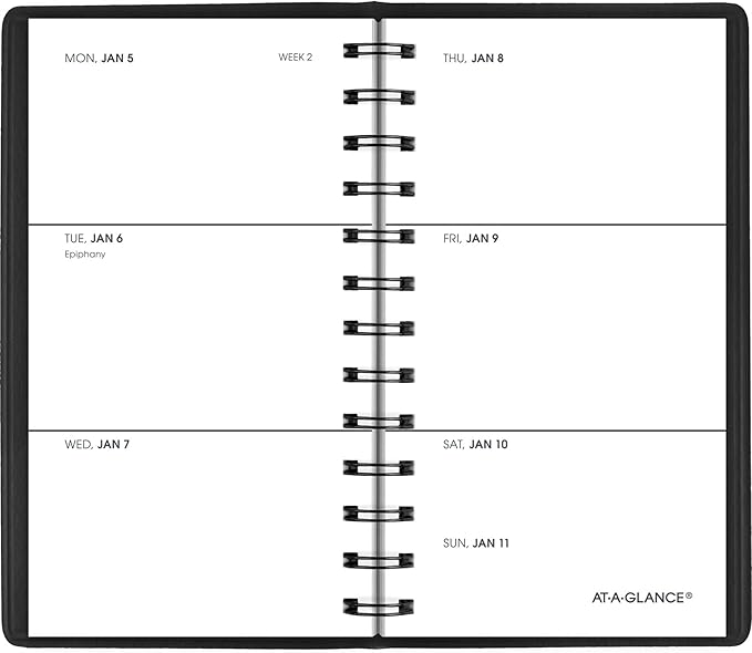 AT-A-GLANCE 2026 Planner, Weekly, 2-1/2" x 4-1/2", Pocket Size, Black (700350526)