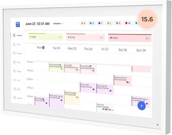 15.6 Inch Smart Digital Calendar, Wall Electronic Calendar, 1920 * 1080 IPS Full HD Touch Screen Display for Family Meal Planner Support - Streamline Household Organization, Gifts for Women, Mom