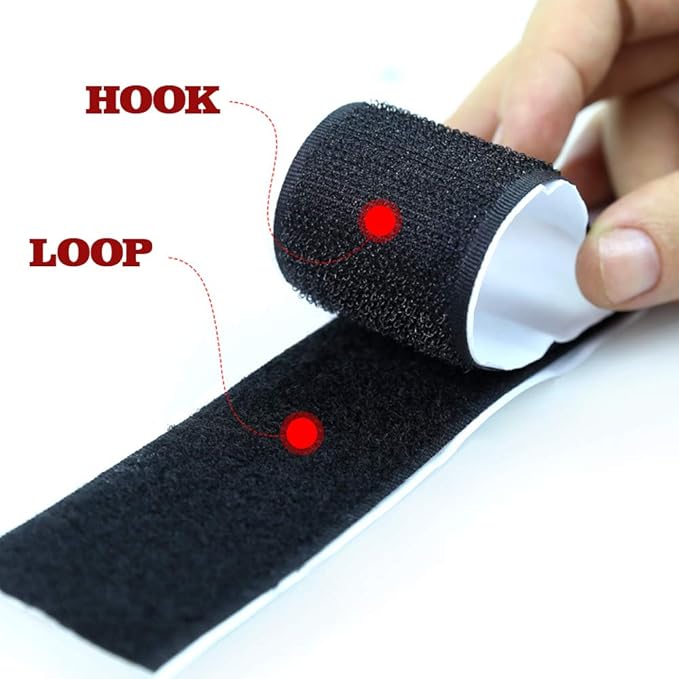 LLPT Hook and Loop Tape 2 Inch x 23 Feet Each Roll Heavy Duty Adhesive Industrial Strength Hook Loop Strip Mounting Tape for Indoor and Outdoor White (HTW230)