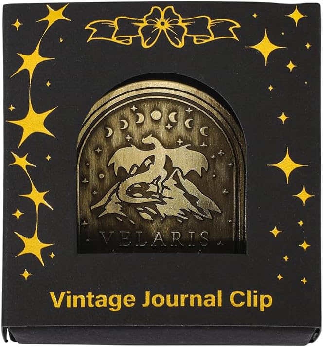 Vintage Fantasy Metal Bookmark Clip, Tree of Life/Rose/Flying Dragon Journal Clip,Traveler's Notebook Accessories, an Ideal Gift for Book Lovers and journaling Enthusiasts (Dragon Style A)