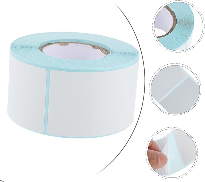 NUOBESTY 300pcs Self-Adhesive Thermal Paper Labels Roll Mailing Stickers for Typewriter Printer