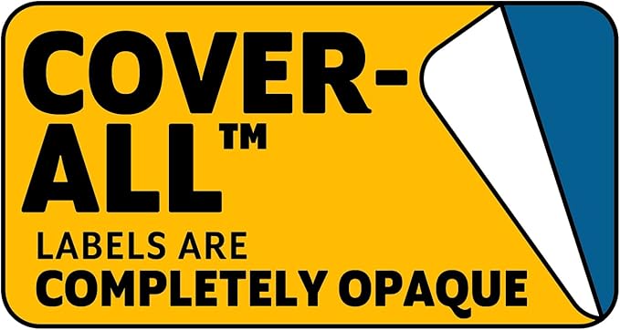 MACO Laser/Ink Jet White COVER-ALL Shipping Labels, 3-1/3" x 4", 6 per Sheet, 150 per Pack (ML-0625)