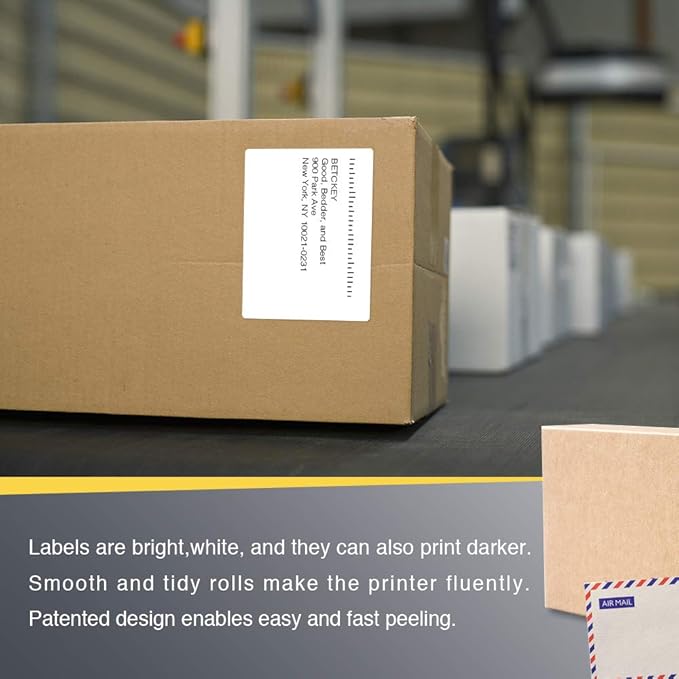 BETCKEY - 4" x 3" (102 mm x 76 mm) Shipping & Multipurpose Labels Compatible with Zebra & Rollo Label Printer,Premium Adhesive & Perforated [16 Rolls, 8000 Labels]