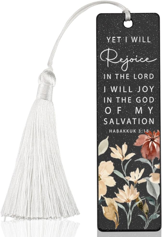 Christian Joyful Bookmark, Inspirational Gift for Believers, Uplifting Gift for Spiritual Readers, Spiritual Bookish Present, Unique Floral & Scripture Design Bookmark, WCB56