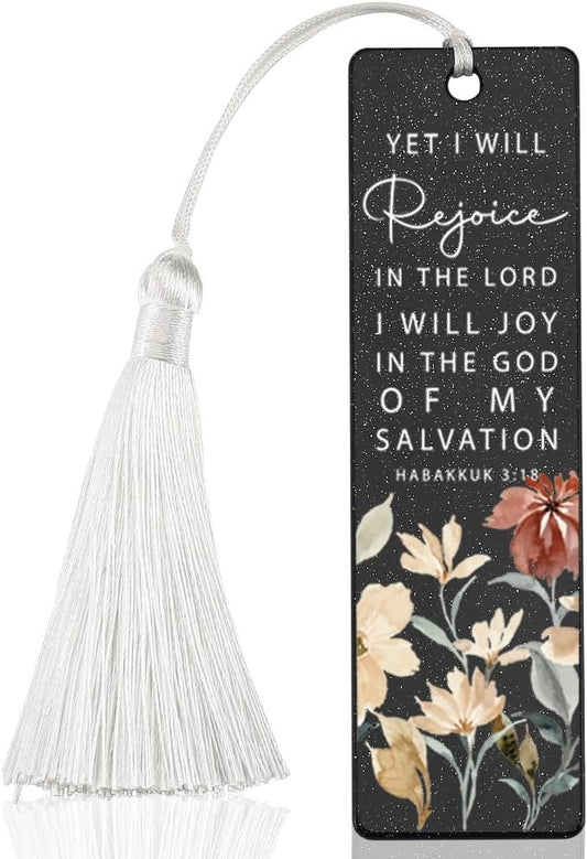 Christian Joyful Bookmark, Inspirational Gift for Believers, Uplifting Gift for Spiritual Readers, Spiritual Bookish Present, Unique Floral & Scripture Design Bookmark, WCB56
