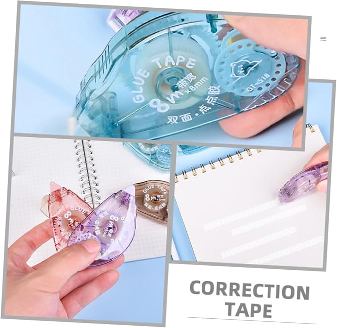 4pcs Correction Tape for Students Dual-sided Correction Tapes Practical Study Tools Aesthetic Office Supplies Mixed Colors