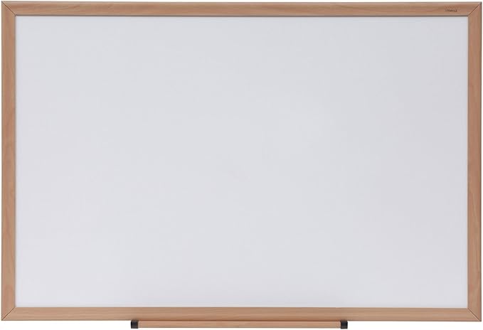 Universal 43619 Dry Erase Board, Melamine, 36 x 24, Oak Frame