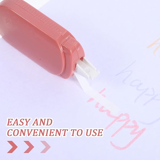 Sosoport 6pcs Gradient Pink Correction Tape Student-friendly Stationery Writing Correction Supplies Quick Application Compatible with Ballpoint Gel Fountain Pens and Pencils for School