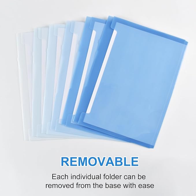 Wall File Organizer 6 Pocket, Hanging Wall File Organiser for Classrooms and Offices, 6 Removable Poly Hanging File Folders
