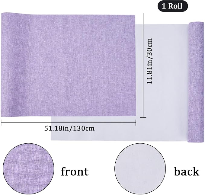CRASPIRE 51x11.8 Linen Book Cloth Light Purple Lilac for Books Binding Fabric Surface Paper Backed Bookcover Woven Cloth Books Album Scrapbooking Archival Covering Protector Bookbinding Supplies