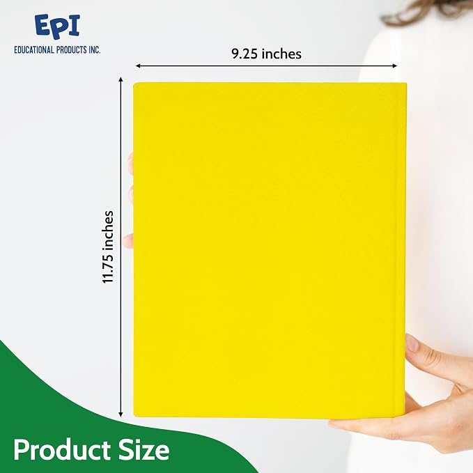 100 Pack Assorted Colors 2 Pocket Paper Folders. EPI Heavy Duty, Bulk Folders with Pockets, Prongs and Business Card Slots. Letter Size Document Organizers. Durable Portfolio for School, Office Files