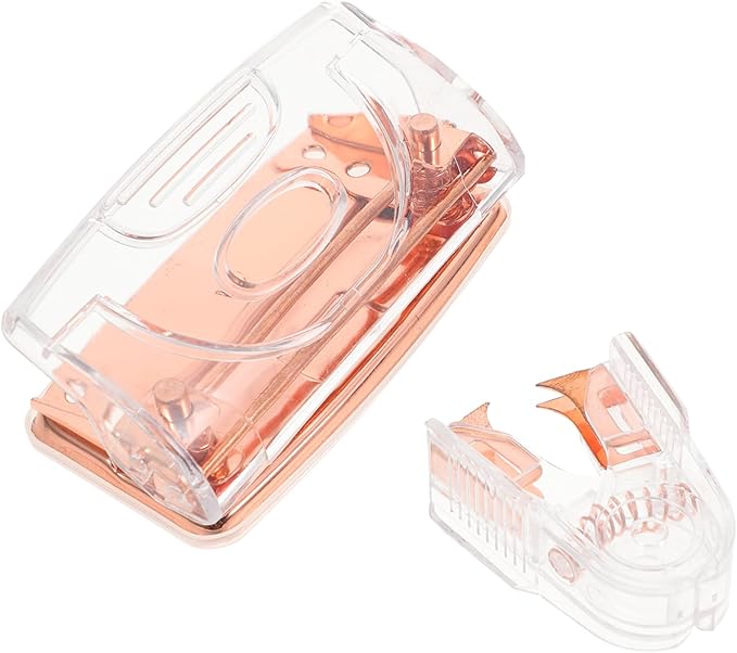 LALAFINA 4sets Office Supplies Staple Remover and Hole Puncher Multi-use Tools for Efficient Stapling and Punching Stylish Transparent Design for Use