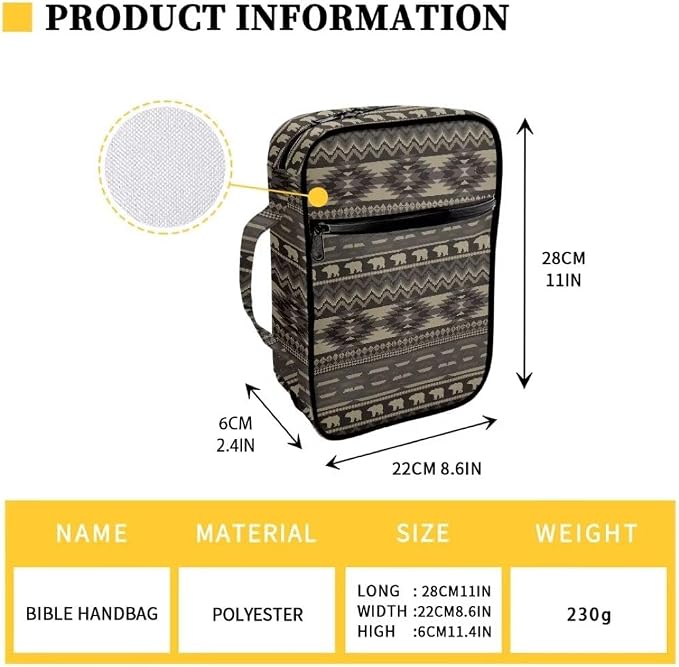 Coldinair Southwest Africa Antique Bible Cover Case for Men Women,Bible Bags Book Covers Kids Scripture Carrying Case with Handle and Pocket,Bible Book Carrying Case Tote Handbag