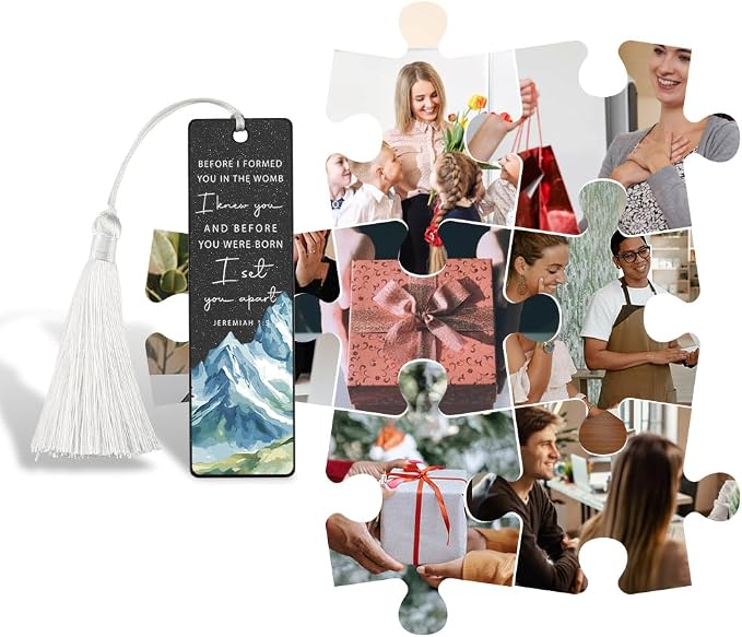 Christian Affirmation Bookmark, Inspirational Gift for Believers, Uplifting Present for Spiritual Readers, Faith - Based Reading Gift, Unique Mountain & Scripture Design Bookmark, WCB49