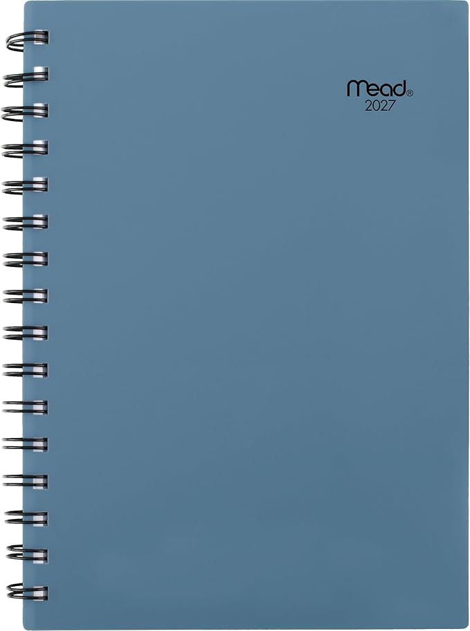 Mead 2027 Planner, Weekly & Monthly, 15-Month Oct-Dec, 5.5" x 8.5", Composure Blue (1806-200-27)