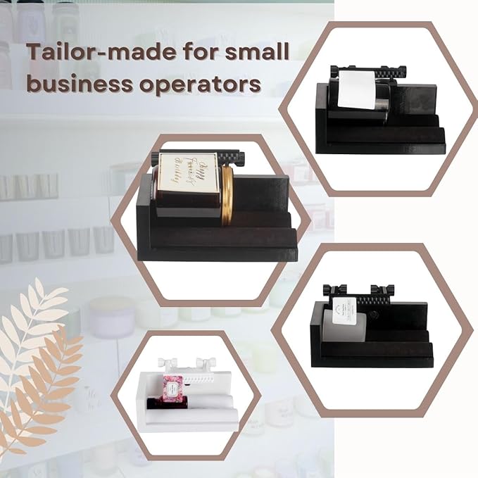 Manual Label Applicator - Precision Labeler for Bottles and Jars, Ideal for Candles, Wine/Beer Containers, Beauty and Essential Oil Products, Adjustable Height for Easy Labeling (Black)