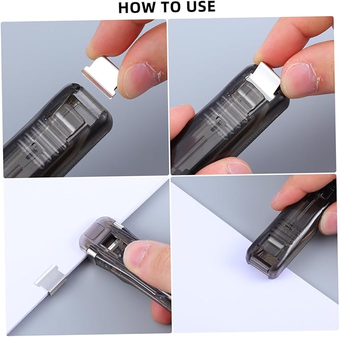 Refillable Paper Stapler Clip Dispensers for Office Desk Paper Clips Holder Book Binding Materials