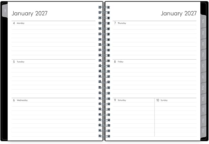 Blue Sky 2027 Weekly and Monthly Planner Calendar Notes, Includes January 2027 - December 2027, 5.875" x 8.625", Flexible Cover, Wirebound, 30 Extra Notes Sheets, Laminated Tabs, Enterprise