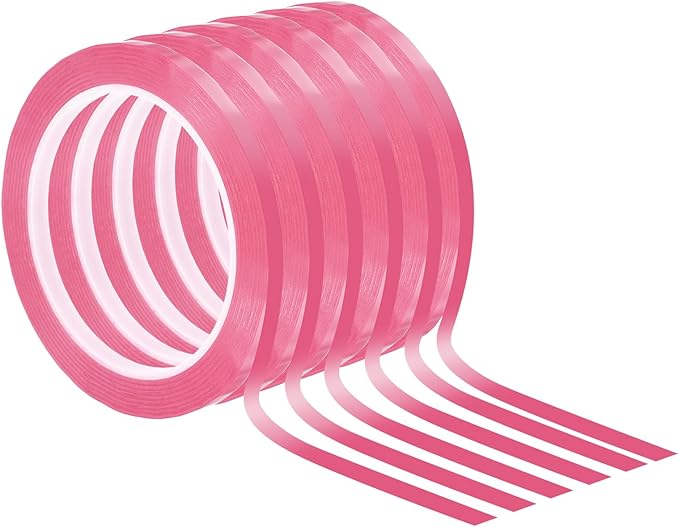 PATIKIL 1/4" Whiteboard Tape, 6 Pack Thin Dry Erase Tape for Graphic Chart Marking DIY Art, Pink