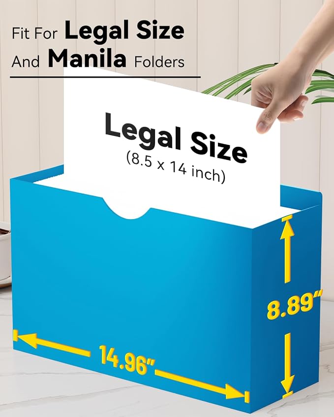 ANSOOK Poly File Jackets & File Pockets,Heavy Duty 3" Expandable Manila File Folder,12 Pack Manila File Jackets,Legal Size File Cabinet Folder,Straight Cut Tab,Colored Job Folder for Office
