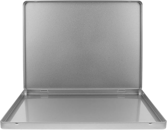 Large A4 Iron File Box with Lid – Portable Metal Document Organizer for Paperwork, Photo Albums, and Receipts Storage, Office Desk Paperwork Organizer Box