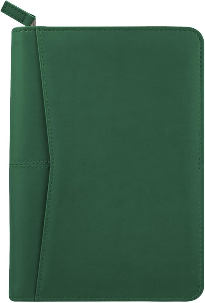 Junior Padfolio Portfolio with 5 x 8 Writing Pad, A5 Business Portfolio Binder Folder Organizer Multi-Function Combination Case for Men Women, Dark Green