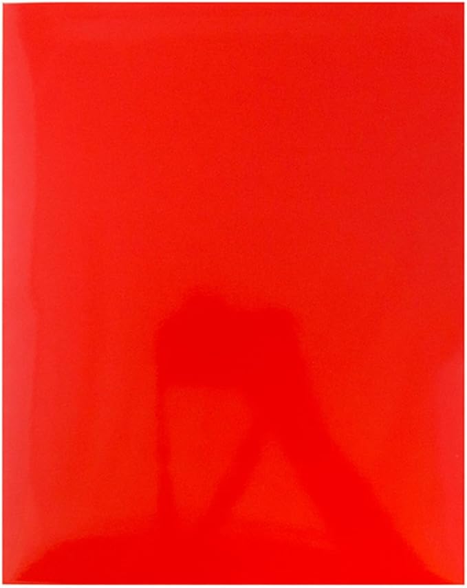 JAM PAPER Laminated Two Pocket Glossy School Folders - Letter Size - High Gloss Red - Bulk 100/Box
