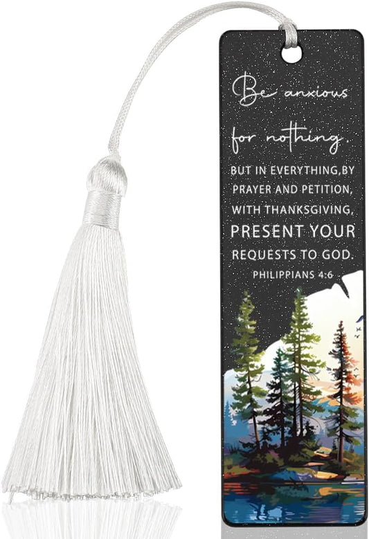 Christian Peace - Encouraging Bookmark, Inspirational Gift for Believers, Uplifting Gift for Spiritual Readers, Spiritual Bookish Present, Unique Forest & Scripture Design Bookmark, WCB76