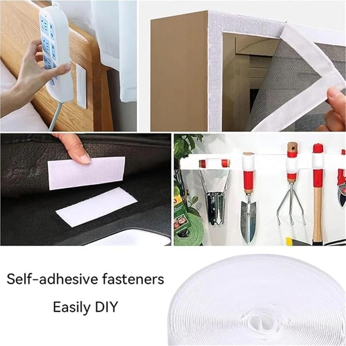 10M 20/50mm Sticker Tape Self-adhesive Hook and Loop Adhesive Fixing Household Window Screens and Door Curtains ﻿