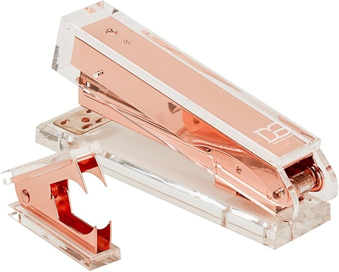 DS DRAYMOND STORY Rose Gold Desk Set Stapler Bundle 1 Stapler 1 Staple Remover with Gift Box - Housewarming Gifts New Apartment