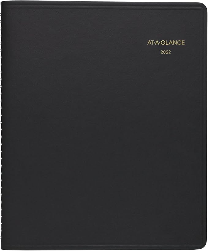 AT-A-Glance 2022 Monthly Planner by AT-A-Glance, 7" x 8-3/4", Medium, Black (7012005)