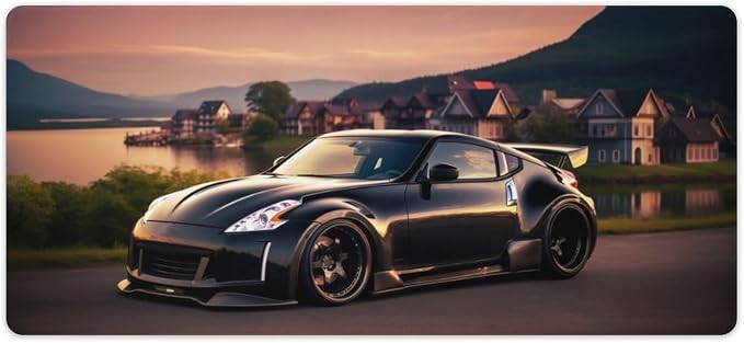 Large Mouse Pad Gaming Cool 370z JDM Cool Sunset Japanese Car Desk Mat Long Big Mousepad Extended Keyboard Computer Pad Office Desk Organizers and Accessories 35.4 x 15.7 inch