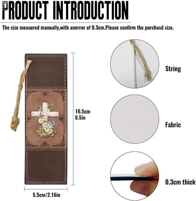 Retro Style Daisy and Cross Bible Case with Bookmark Waterproof Bible Cover Case for Women Lightweight Bible Bag with Handle Pockets Church Book Bag Brown