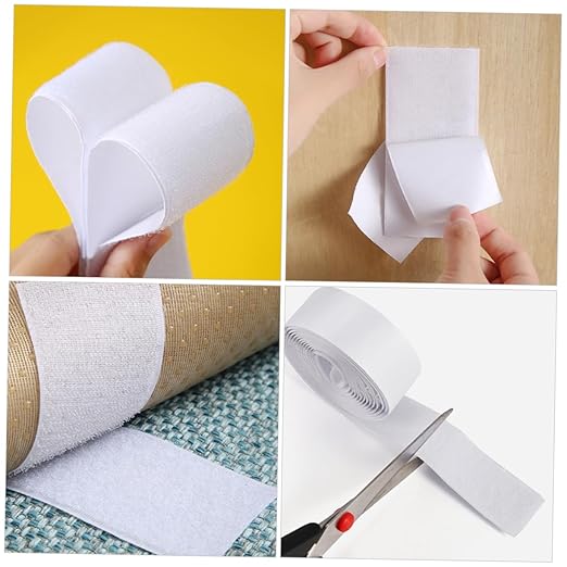 Yardwe 2 Rolls Hook and Loop Tape for Guitar Pedal Board Durable Adhesive Straps Versatile Mounting for Musicians Soft Hook Sides