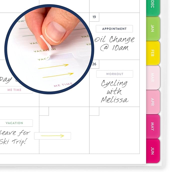 AT-A-GLANCE Planner 2025-2026 Academic, Simplified by Emily Ley, Weekly & Monthly, 8-1/2" x 11", Large, Monthly Tabs, Flexible Cover, Customizable, Lilac Plaid (EL39-901A)