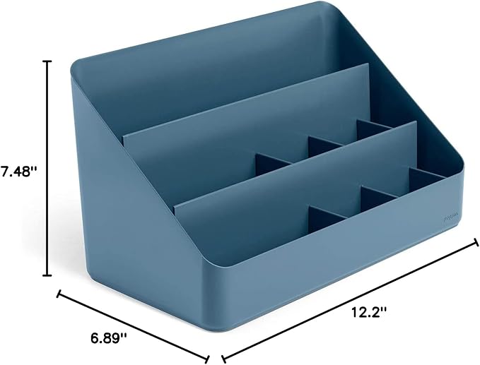 Poppin Desk Organizer with 3 Tiers, Sliding & Removable Dividers, Charging Station - All-in-One Workspace Organizer for Office Supplies, Desktop Organizer