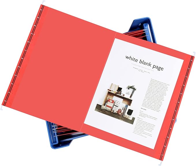 Hanging File Folder, A4 Suspension Files Holder, Hang Folder, Filing Cabinet Suspension File with Tab and Label for School Home Office, Red, 25 Pack