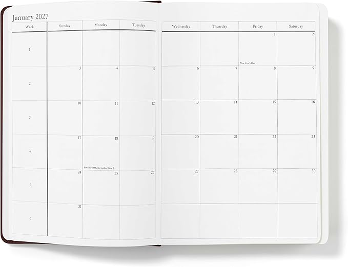 Wykeham's Executive 2025-26 Daily Journal Planner – Mid-Year Academic Diary (Conker, 8.5"×5.5")