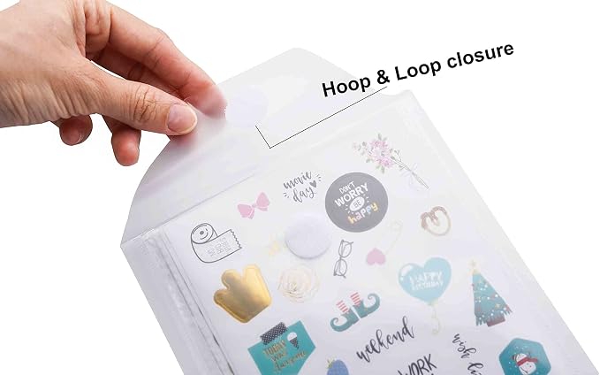 7x5 Clear Plastic Envelopes Hook Loop Closure Receipt Sticker Storage Holder 20 Pack