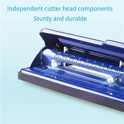Adjustable Desktop Metal 4 Hole Punch 10 Sheet Capacity Paper with Waste Collector(E)