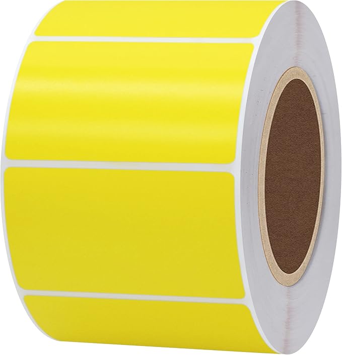 Hybsk 2.25x1.25 inch Color Direct Thermal Labels for Shipping, Barcodes, Address, Compatible with Rollo Label Printer & Zebra Desktop Printers (2.25"x1.25",Yellow)
