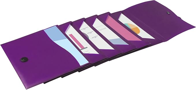 Avery Slide & View Expanding File Folder, 6 Pockets, Letter Size, 1 Plum Folder (73543)