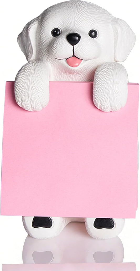 Dog Pop-Up Sticky Note Dispenser with 100 Sheets 3 x 3 Inch Notes, Handmade Resin Dog Desk Decor for Office, Home & Classroom, Gift for Teachers & Coworkers