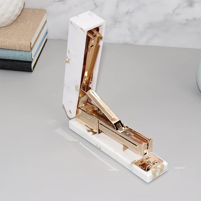 Desk Stapler Stapler Creative Marble Pattern Stapler Can Bind 20 Pages Capacity Learning Office Supplies Student Stationery Gifts School Supplies (Color : B)