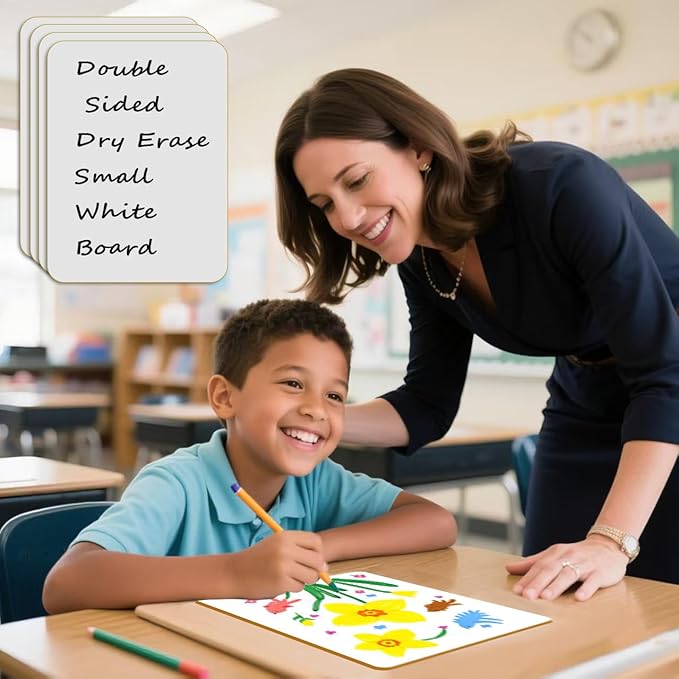 Small White Board, Dry Erase LapBoards 9''x 12'' Mini White Board Double Sided Portable LapBoards for Students Teachers School Supplies (2 Boards)