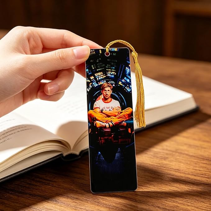 Project Hail Mary Inspired Bookmarks - 3PCS Acrylic Page Markers with Tassels, Grace & Rocky Jazz Hands Fan Art Book Accessories for Sci-Fi Novel Fans & Readers (3PCS Project)