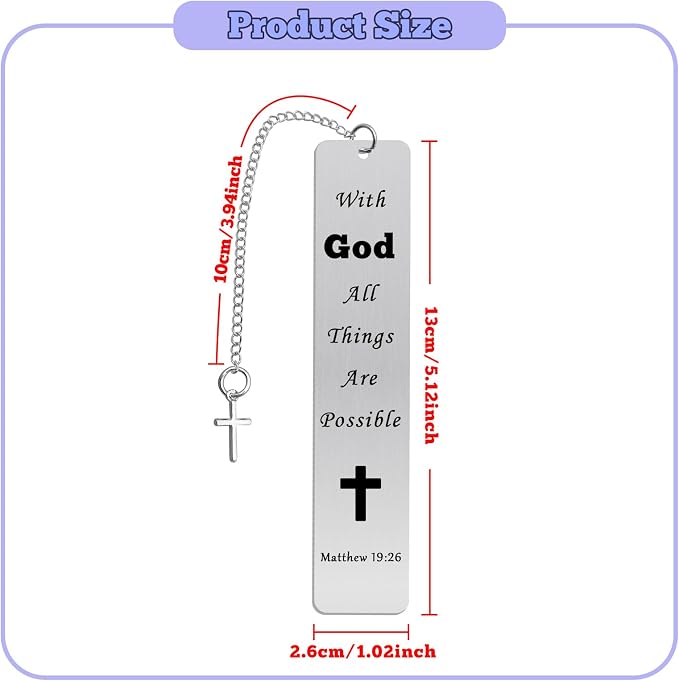 Christian Bookmark Christian Gifts for Women Faith Religious Gifts Bookmark Christian Inspirational Gifts for Women Mom Daughter Religious Birthday Gift Bible Verses Baptism Gift for Book Lover
